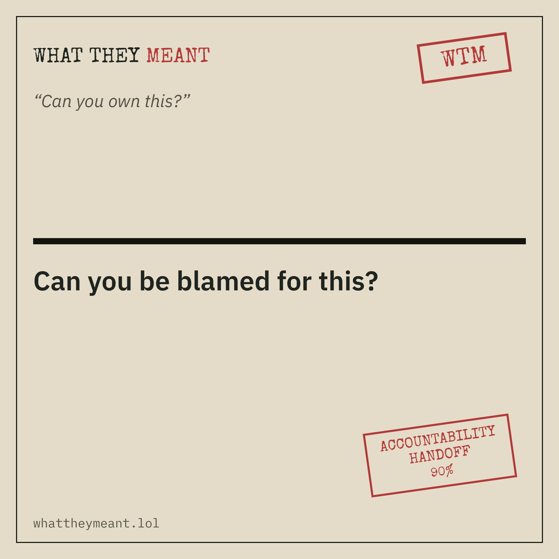 What They Meant Workplace Humour interface, screenshot 2